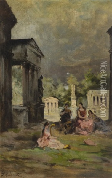Giovani Donne In Giardino Oil Painting - Federico Andreotti