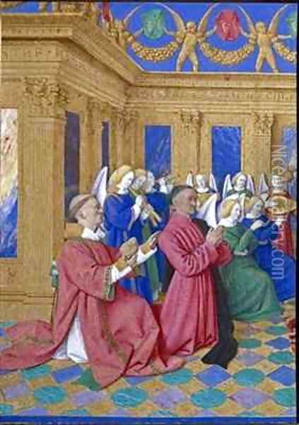 Etienne Chevalier and St Stephen Oil Painting - Jean Fouquet