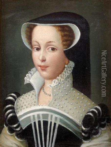 Portrait De Femme En Veuve Panneau Oil Painting - Francois Clouet
