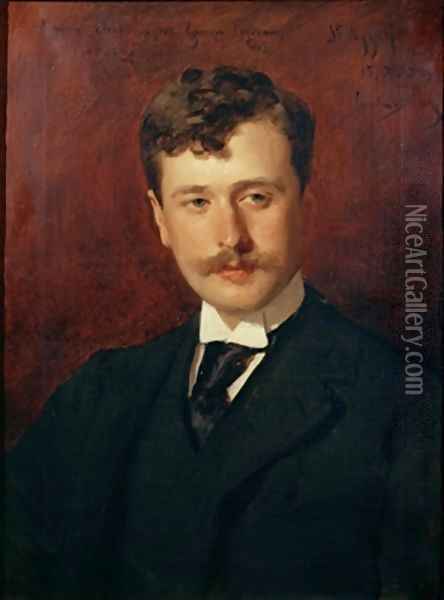 Portrait of Georges Feydeau 1862-1921 Oil Painting - Charles Emile Auguste Carolus-Duran