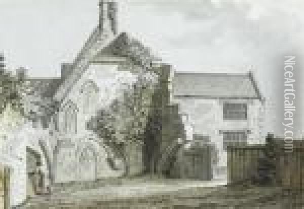 The North Side Of Mickleham Priory Oil Painting - Samuel Hieronymus Grimm