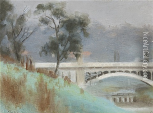 Church Street Bridge, Richmond Oil Painting - Clarice Marjoribanks Beckett