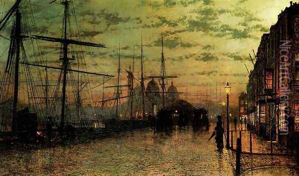 Humber Docks, Hull Oil Painting - John Atkinson Grimshaw