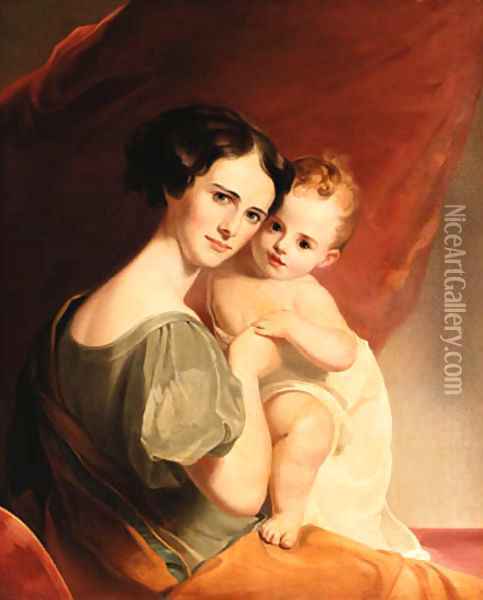 Mrs. John Mason and her Son Oil Painting - Thomas Sully