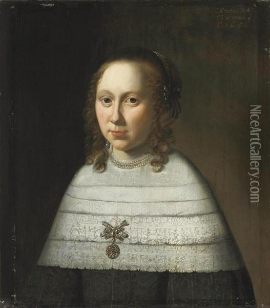 Portrait Of A Lady Oil Painting - Jan Jansz De Stomme