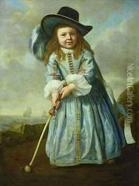 Child Playing Golf Oil Painting - Aelbert Cuyp
