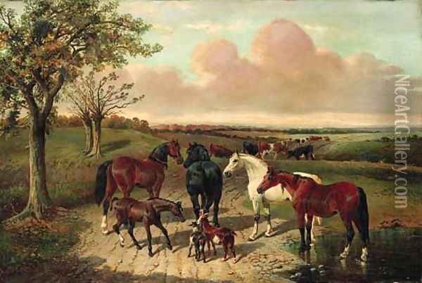 The path to pasture Oil Painting - John Frederick Herring Snr