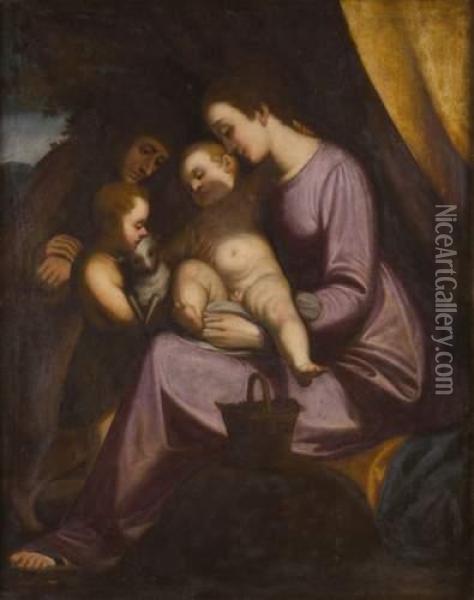 Vierge A L'enfant Entouree De Sainte Elisabeth Et De Saint
Jean-baptiste Oil Painting - Luca Cambiaso