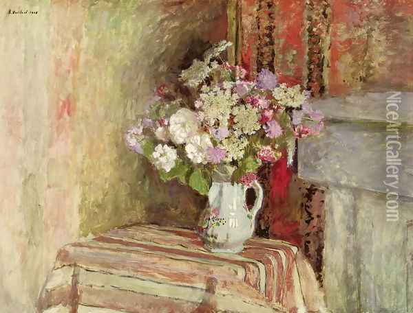 Flowers in a Vase, 1905 Oil Painting - Jean-Edouard Vuillard