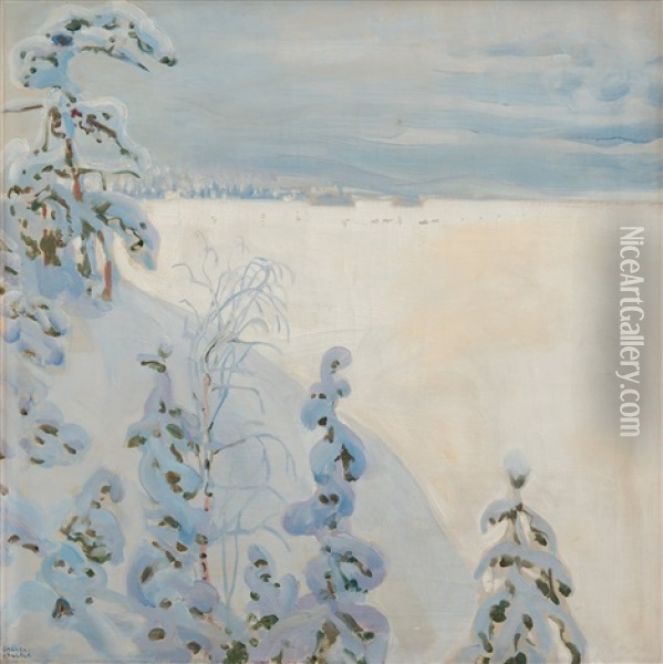 Winter Landscape Oil Painting - Akseli Valdemar Gallen-Kallela
