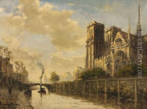 Notre Dame Oil Painting - Frank Myers Boggs