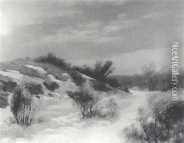 Winter Day, Delano Park Oil Painting - John Calvin Stevens