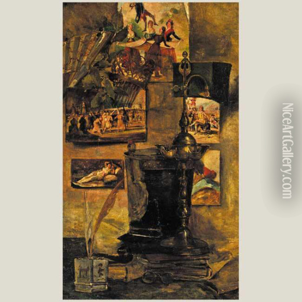 Homenaje A Goya Oil Painting - Marcelino Unceta Y Lopez