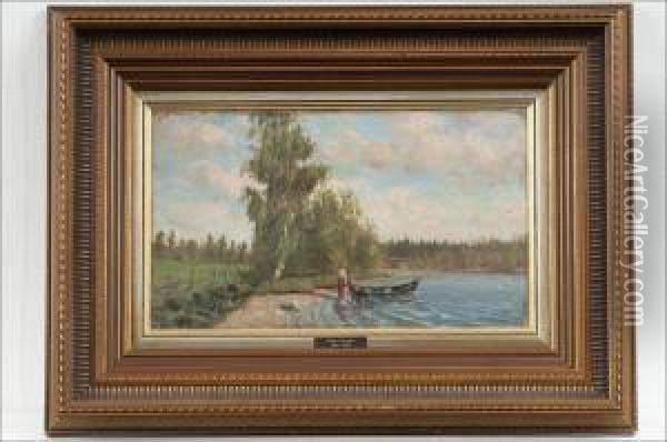 Saaristoelamaa - Skargardsliv. Oil Painting - Elias Muukka