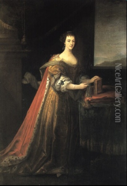 Portrait Of Blanche Somerset In Peeress's Robes Oil Painting - Angelika Kauffmann