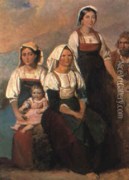 Ritratto Di Famiglia Oil Painting - Filippo Palizzi