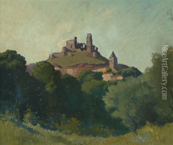 Chateau Grimant Oil Painting - Elioth Gruner
