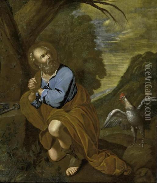 Saint Peter With A Shrillrooster Oil Painting - Michelangelo Merisi Da Caravaggio
