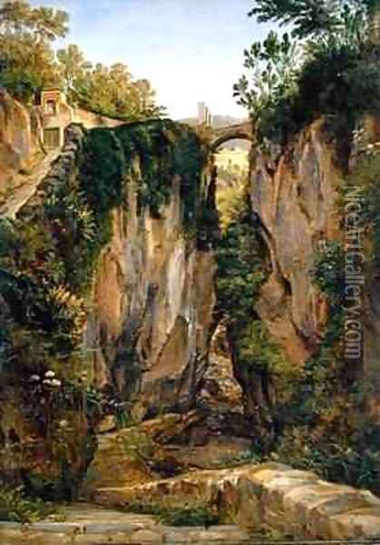 A rocky Valley in Sorrento Oil Painting - Joachim Faber