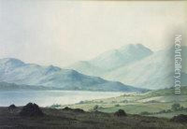 Mountain River Landscape Oil Painting - Douglas Alexander