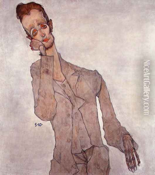 Portrait of the Painter Karl Zakovsek Oil Painting - Egon Schiele