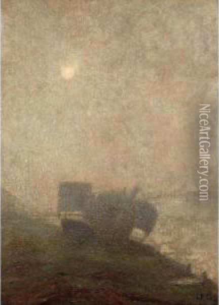 L'aube Sur La Greve Oil Painting - Leon Pourtau