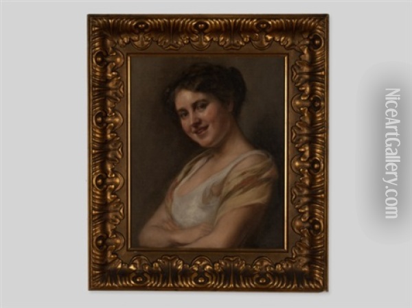 Portrait Of A Young Woman Oil Painting - Ignaz Mansch