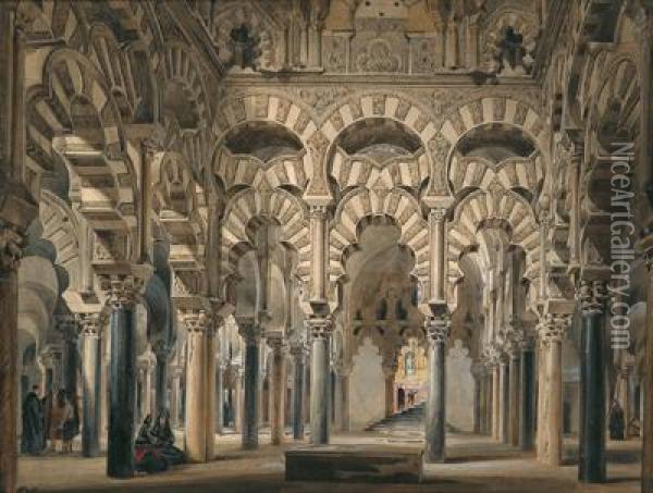 Blick In Die Mesquita In Cordoba Oil Painting - Wilhelm Gail