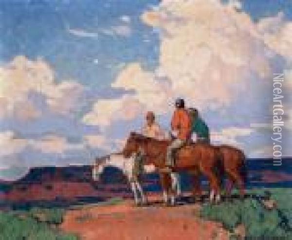 Riders On Horseback Oil Painting - Edgar Alwin Payne