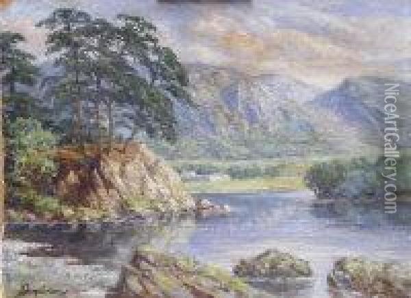 Highland Loch Oil Painting - David Farquharson