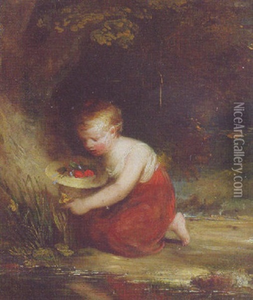 Picking Flowers Oil Painting - William Collins