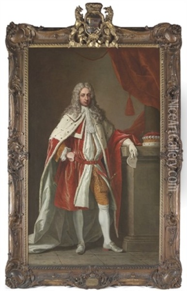 Portrait Of Peregrine Osborne, 3rd Duke Of Leeds In Coronation Robes Oil Painting - Michael Dahl