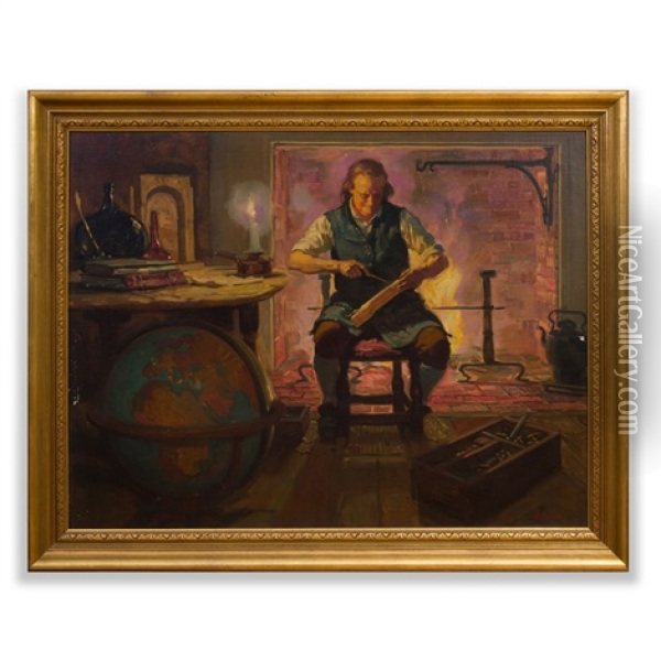 Ben Franklin's Back Was Cold Oil Painting - Horace Devitt Welsh