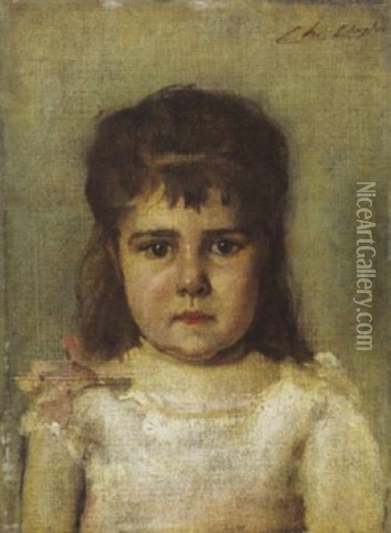 Portrat Eines Madchens Oil Painting - Charles Joshua Chaplin