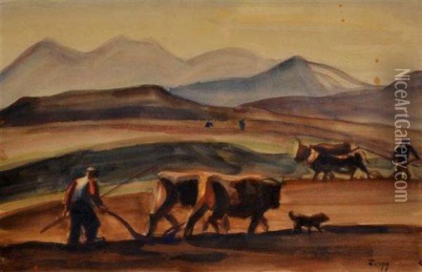 Labour Oil Painting - Jules Emile Zingg