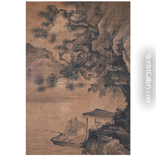 Scholar Hanging Scroll Oil Painting -  Guo Xi