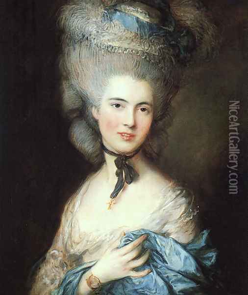 Portrait of a Lady in Blue 1777-79 Oil Painting - Thomas Gainsborough