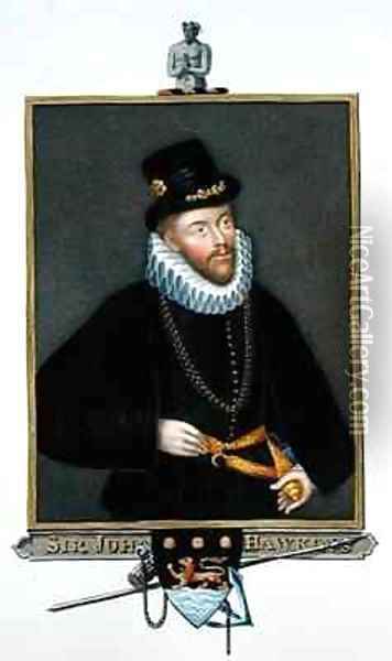 Portrait of Sir John Hawkins from Memoirs of the Court of Queen Elizabeth Oil Painting - Sarah Countess of Essex