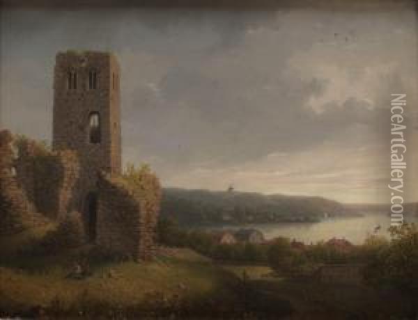 Sankt Pers Ruin, Sigtuna Oil Painting - Carl Abraham Rothsten