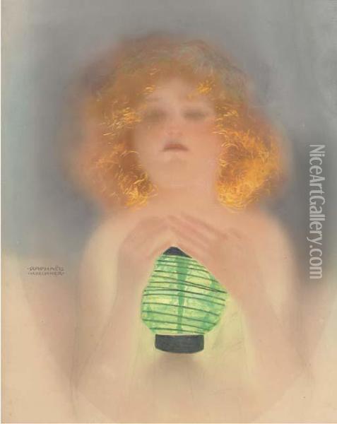 The Green Lantern Oil Painting - Raphael Kirchner