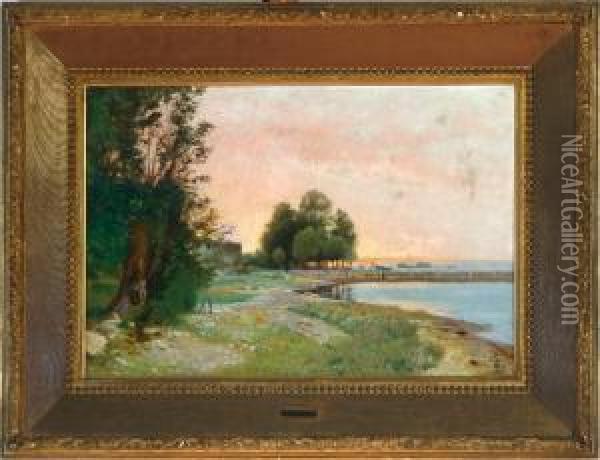 A Danish Coastal Scenery Oil Painting - Thorvald Simeon Niss