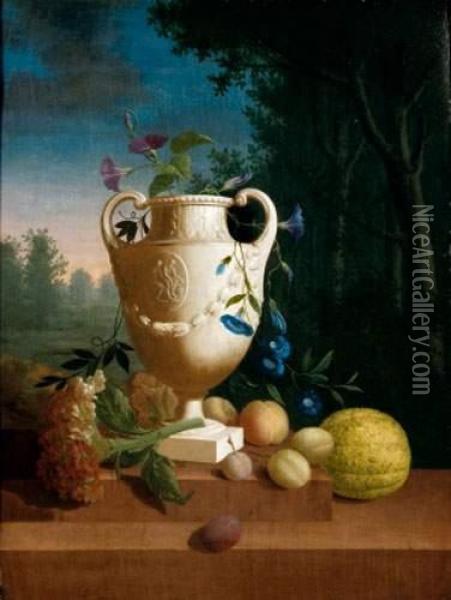 Vase Fleuri Sur Un Entablement Oil Painting - Pieter Faes