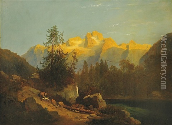 Partie Z Alpskeho Udoli Oil Painting - Alois Bubak