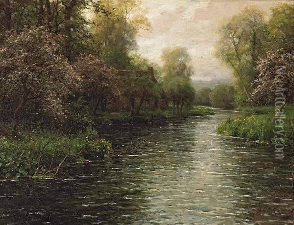 A Cottage By The River Oil Painting - Louis Aston Knight