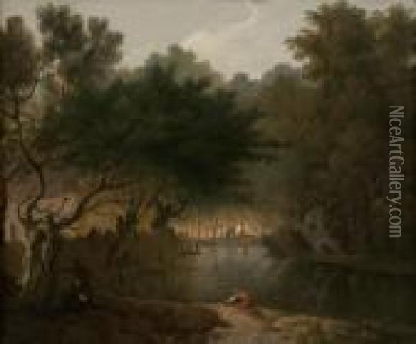 Rosamund's Pond, St.james's Park Oil Painting - Richard Wilson