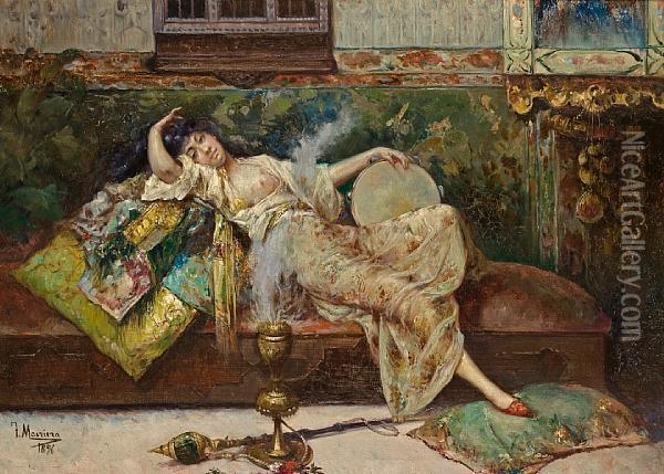 Odalisque Oil Painting - Francisco Masriera y Manovens