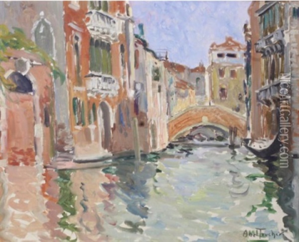 Vue De Venise Avec Deux Gondoles Oil Painting - Louis Abel-Truchet