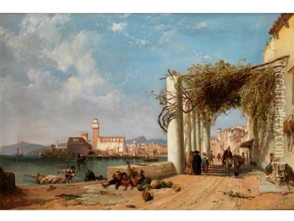 Ansicht Von Ischia Mit Stadtansicht Bei Forio Oil Painting - George Clarkson Stanfield