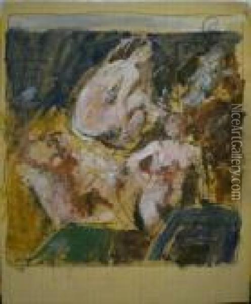Trois Baigneuses, Circa 1936 Oil Painting - Charles Georges Dufresne