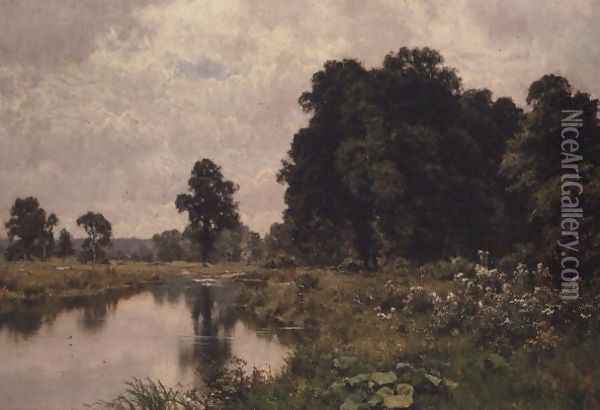 In The Summer Meadows, Woolhampton Oil Painting - Edward Wilkins Waite